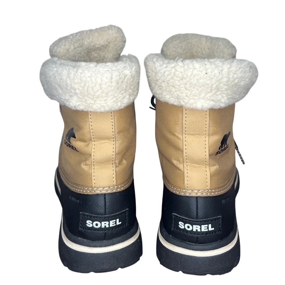 Sorel Women's Winter Ankle Bootie Camel Brown Boot Size 9 Nylon Waterproof